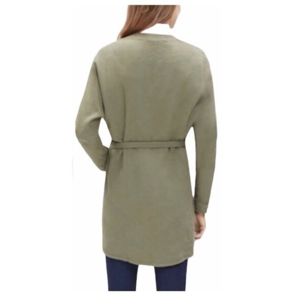 Madewell Olive Green Stitch  Edge Duster Utility Jacket Cardigan tie waist XS - Picture 3 of 16